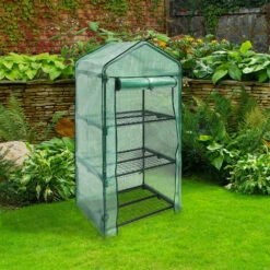 Relaxdays Serre De Jardin 60 X 46 Cm 3 étages Étagère Avec Bâche Amovible Balcon Terrasse Tente -France Serre de jardin Soldes 2022 40010059 2