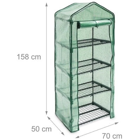 Relaxdays Serre De Jardin 60 X 46 Cm 4 étages Étagère Avec Bâche Amovible Balcon Terrasse Tente 6 Relaxdays Serre De Jardin 60 X 46 Cm 4 étages Étagère Avec Bâche Amovible Balcon Terrasse Tente – Image 4