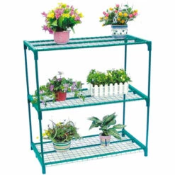 Serre De Jardin PVC/Acero Gardiun Leaf I 3 Étagères 69x49x130 Cm Vert Fermeture Glissière -France Serre de jardin Soldes 2022 41507599 3