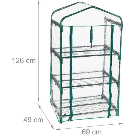 Relaxdays Serre De Balcon, Métal Et Plastique, H X L X P : 126 X 69 X 49 Cm, Taille Compacte, Verte/transparente 7 Relaxdays Serre De Balcon, Métal Et Plastique, H X L X P : 126 X 69 X 49 Cm, Taille Compacte, Verte/transparente – Image 5