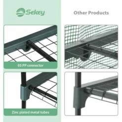 BEARSU Tente De Balcon Avec Bâche Amovible, Serre Pour Tomates, 69 X 49 X 158 Cm Blanc Et Vert -France Serre de jardin Soldes 2022 42802389 4