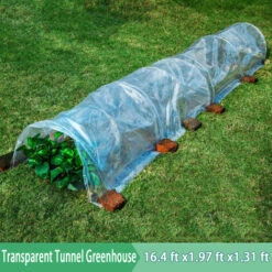 DMTOOL 5M Long Tunnel Garden Greenhouse Réglable Grow Protéger Plantes Transparent PE