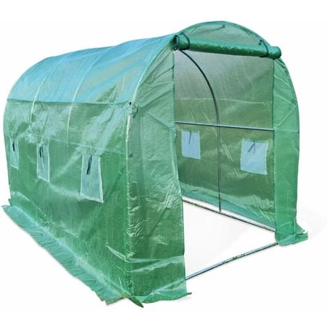 ALICE'S GARDEN Serre De Jardin Tunnel En Polyéthylène 6m². Serre Maraichère - Vert 3 ALICE'S GARDEN Serre De Jardin Tunnel En Polyéthylène 6m². Serre Maraichère - Vert