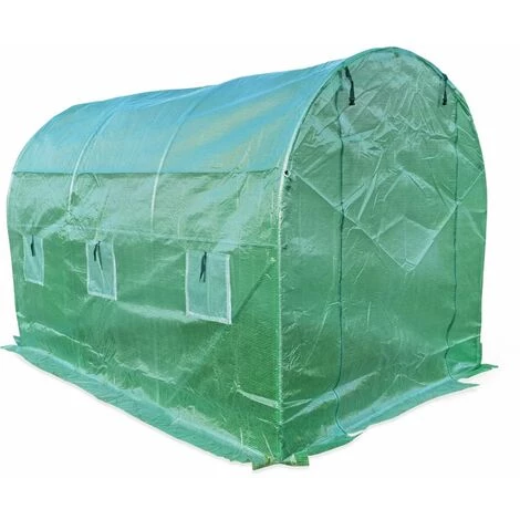 ALICE'S GARDEN Serre De Jardin Tunnel En Polyéthylène 6m². Serre Maraichère - Vert 4 ALICE'S GARDEN Serre De Jardin Tunnel En Polyéthylène 6m². Serre Maraichère - Vert – Image 2