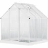 Outsunny Serre De Jardin Aluminium Polycarbonate 3,6 M² Dim. 1,87L X 1,93l X 2,05H M Fondation Lucarne Réglable Porte Coulissante - Transparent -France Serre de jardin Soldes 2022 47140870 1