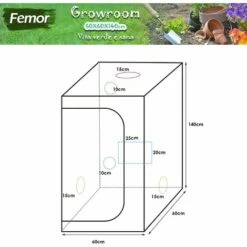 Homfa Tente De Croissance Des Plantes，Grow Tent En Serre | Chambre De Culture Intérieur | Tente Plante Chambre Noire (60 X 60 X 140 Cm) -France Serre de jardin Soldes 2022 48720548 4