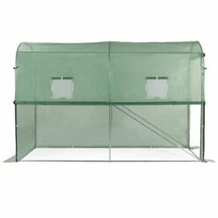 IDMARKET Serre à Tomates Relevable Verte 2 Fenêtres Avec Moustiquaire Et Porte Zippée -France Serre de jardin Soldes 2022 49901817 4