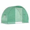 Outsunny Serre De Jardin Tunnel Surface Sol 4,5 M² Dim. 3L X 1,5l X 2H M Châssis Tubulaire Renforcé Porte Zippée 2 Fenêtres Enroulables Vert - Vert -France Serre de jardin Soldes 2022 49904414 1