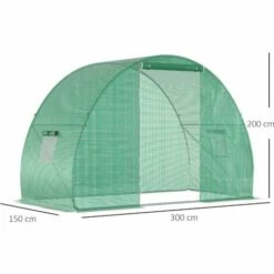 Outsunny Serre De Jardin Tunnel Surface Sol 4,5 M² Dim. 3L X 1,5l X 2H M Châssis Tubulaire Renforcé Porte Zippée 2 Fenêtres Enroulables Vert - Vert 9 Outsunny Serre De Jardin Tunnel Surface Sol 4,5 M² Dim. 3L X 1,5l X 2H M Châssis Tubulaire Renforcé Porte Zippée 2 Fenêtres Enroulables Vert - Vert -France Serre de jardin Soldes 2022 49904414 3