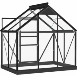 VidaXL Serre En Verre Anthracite 155x103x191 Cm Aluminium - Anthracite -France Serre de jardin Soldes 2022 49982264 3