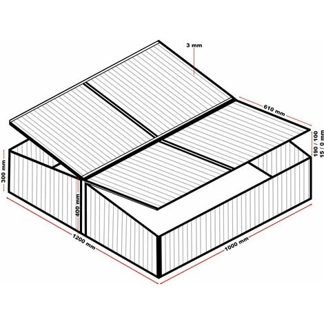 HELLOSHOP26 Mini Serre Jardin Double Aluminium Et Polycarbonate 100 X 120 X 40 Cm Ouverture Par Vérin Potager Extérieur - Vert 5 HELLOSHOP26 Mini Serre Jardin Double Aluminium Et Polycarbonate 100 X 120 X 40 Cm Ouverture Par Vérin Potager Extérieur - Vert – Image 3