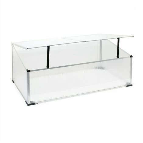 HELLOSHOP26 Mini Serre De Jardin En Aluminium Et Polycarbonate 100 X 60 X40 Cm Ouverture Par Vérin Potager - Vert 3 HELLOSHOP26 Mini Serre De Jardin En Aluminium Et Polycarbonate 100 X 60 X40 Cm Ouverture Par Vérin Potager - Vert