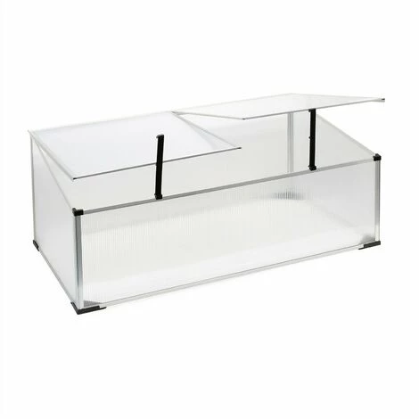 HELLOSHOP26 Mini Serre De Jardin En Aluminium Et Polycarbonate 100 X 60 X40 Cm Ouverture Par Vérin Potager - Vert 4 HELLOSHOP26 Mini Serre De Jardin En Aluminium Et Polycarbonate 100 X 60 X40 Cm Ouverture Par Vérin Potager - Vert – Image 2