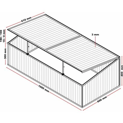 HELLOSHOP26 Mini Serre De Jardin En Aluminium Et Polycarbonate 100 X 60 X40 Cm Ouverture Par Vérin Potager - Vert 5 HELLOSHOP26 Mini Serre De Jardin En Aluminium Et Polycarbonate 100 X 60 X40 Cm Ouverture Par Vérin Potager - Vert – Image 3