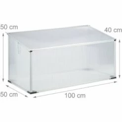 Relaxdays Serre De Jardin Aluminium, à Emboîter, Transparent, Protection Anti-UV, Mini, HxLxP : 100 X 50 X 50 Cm -France Serre de jardin Soldes 2022 50728072 2