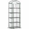Outsunny Serre De Jardin Balcon étagère Serre 5 Niveaux 0,69L X 0,49l X 1,93H M Acier Galvanisé Bâche Amovible PVC Vert - Vert