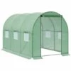 Outsunny Serre De Jardin Tunnel Surface Sol 5,47 M² 2,85L X 1,92l X 1,94H M Châssis Tubulaire Renforcé Porte Zippée 6 Fenêtres Enroulables Vert - Vert -France Serre de jardin Soldes 2022 50909085 1