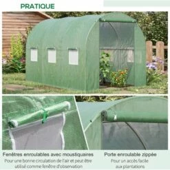 Outsunny Serre De Jardin Tunnel Surface Sol 5,47 M² 2,85L X 1,92l X 1,94H M Châssis Tubulaire Renforcé Porte Zippée 6 Fenêtres Enroulables Vert - Vert 11 Outsunny Serre De Jardin Tunnel Surface Sol 5,47 M² 2,85L X 1,92l X 1,94H M Châssis Tubulaire Renforcé Porte Zippée 6 Fenêtres Enroulables Vert - Vert -France Serre de jardin Soldes 2022 50909085 5