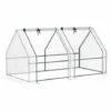 Outsunny Mini Serre De Jardin Serre à Tomates 180L X 90l X 90H Cm Acier PE Haute Densité 140 G/m² Anti-UV 2 Fenêtres Avec Zip Enroulables Blanc -France Serre de jardin Soldes 2022 50909089 1