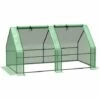 Outsunny Mini Serre De Jardin Serre à Tomates Dim. 180L X 90l X 90H Cm Acier PE Haute Densité 140 G/m² Anti-UV 2 Fenêtres Zippées Enroulables Vert - Vert -France Serre de jardin Soldes 2022 50909090 1