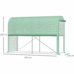 Outsunny Serre De Jardin Serre à Tomates Dim. 3L X 1l X 2H M Porte Zippée Déroulante 2 Fenêtres Latérales Enroulables Acier PE Haute Densité Vert - Vert -France Serre de jardin Soldes 2022 50909097 3