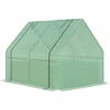 Outsunny Mini Serre De Jardin Serre à Tomates Avec Carré Potager - Acier Thermo-laqué, Tôle D'acier Ondulée, PE Haute Densité Anti-UV - Fenêtre Zippée Enroulable Vert - Vert -France Serre de jardin Soldes 2022 50909104 1