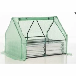 Outsunny Mini Serre De Jardin Serre à Tomates Avec Carré Potager - Acier Thermo-laqué, Tôle D'acier Ondulée, PE Haute Densité Anti-UV - Fenêtre Zippée Enroulable Vert - Vert -France Serre de jardin Soldes 2022 50909104 4