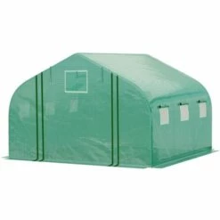 Outsunny Serre Tunnel De Jardin Grande Taille Dim. 3,47L X 3l X 2H M - 6 Fenêtres Et Porte Zippée Enroulable - Acier Galvanisé PE Haute Densité Vert 10 Outsunny Serre Tunnel De Jardin Grande Taille Dim. 3,47L X 3l X 2H M - 6 Fenêtres Et Porte Zippée Enroulable - Acier Galvanisé PE Haute Densité Vert -France Serre de jardin Soldes 2022 50909110 4