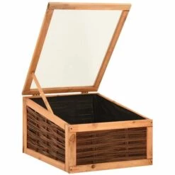 LES TENDANCES Serre 60x80x45 Cm Bois De Pin Massif Et Saule -France Serre de jardin Soldes 2022 51189642 3