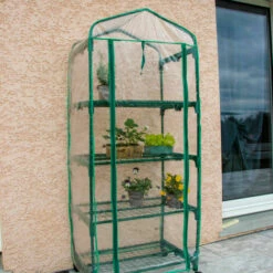 OXEO Serre De Jardin 4 étages Avec Bâche Transparente 69x49x155cm -France Serre de jardin Soldes 2022 51264925 3