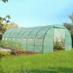 IDMARKET Serre Tunnel De Jardin 24m² Verte Gamme Maraîchère DES ANDES 8x3M - Vert -France Serre de jardin Soldes 2022 512932 4