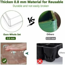 CADEAU 10 Mini Serre Pour Plantes Intérieure Plateau Semis Avec Couvercles Rehaussés, Bac à Semis Pépinière Boîte De Culture Durables 20 étiquettes 2 Outils 9 CADEAU 10 Mini Serre Pour Plantes Intérieure Plateau Semis Avec Couvercles Rehaussés, Bac à Semis Pépinière Boîte De Culture Durables 20 étiquettes 2 Outils -France Serre de jardin Soldes 2022 51514055 3