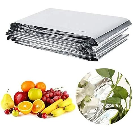 LITZEE Film Réfléchissant De Plante En Argent 2Pcs, Feuille De Couverture Réfléchissante à Effet De Serre à Effet De Serre Plantant Des Raccords 210 * 120cm 5 LITZEE Film Réfléchissant De Plante En Argent 2Pcs, Feuille De Couverture Réfléchissante à Effet De Serre à Effet De Serre Plantant Des Raccords 210 * 120cm – Image 3
