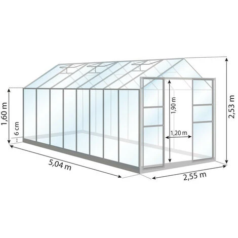 LAMS Serre En Verre Trempé Uranus - 12.90 M², Couleur Vert - Vert 4 LAMS Serre En Verre Trempé Uranus - 12.90 M², Couleur Vert - Vert – Image 2