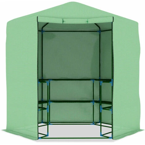 YOUTHUP Serre Avec étagères Acier 227x223 Cm - Vert 6 YOUTHUP Serre Avec étagères Acier 227x223 Cm - Vert – Image 4