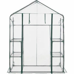 Serre De Jardin Hoorn En Acier Et PVC Avec étagères Intégrées 140 X 73 X 195 Cm [en.casa] -France Serre de jardin Soldes 2022 51903970 4
