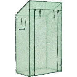 Serre De Tomates Marzano En Acier Et Polyéthylène à Porte Et 2 Fenêtres Zippée 100 X 60 X 143 - 174 Cm Vert [en.casa] -France Serre de jardin Soldes 2022 51903993 3