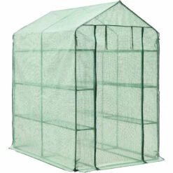 Serre De Jardin Vale En Acier Et Polyéthylène Avec étagères Intégrées 120 X 170 X 194 Cm Vert [en.casa] -France Serre de jardin Soldes 2022 51903999 3