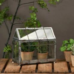 Mini Serre 29 Cm. Gris. Marque : Esschert Design. Réf. : ZB21 - Gris -France Serre de jardin Soldes 2022 52047372 2