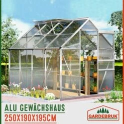 GARDEBRUK Serre De Jardin En Aluminium Avec 2 Fenêtres - 7,6 M³ - Sans Fondation Abri Pour Plantes Légumes 9 GARDEBRUK Serre De Jardin En Aluminium Avec 2 Fenêtres - 7,6 M³ - Sans Fondation Abri Pour Plantes Légumes -France Serre de jardin Soldes 2022 52055230 3