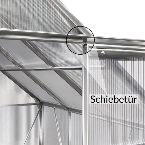 GARDEBRUK Serre De Jardin En Aluminium Avec 2 Fenêtres - 7,6 M³ - Sans Fondation Abri Pour Plantes Légumes 7 GARDEBRUK Serre De Jardin En Aluminium Avec 2 Fenêtres - 7,6 M³ - Sans Fondation Abri Pour Plantes Légumes – Image 5