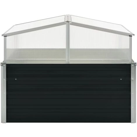 Topdeal Serre Anthracite 100x100x77 Cm Acier Galvanisé 4 Topdeal Serre Anthracite 100x100x77 Cm Acier Galvanisé – Image 2