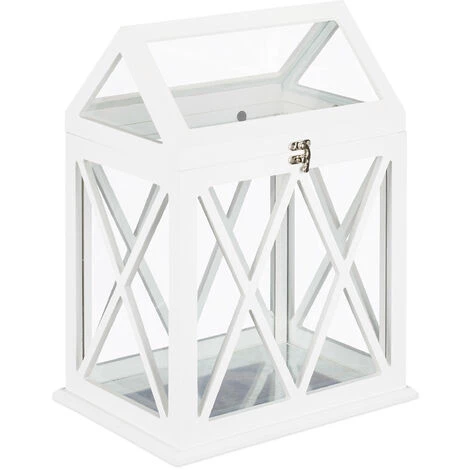 Relaxdays Mini Serre Intérieur Pour Le Rebord De Fenêtre, En Verre Et MDF, Herbes, Fleurs, HLP: 40x30x22,5 Cm, Blanc 4 Relaxdays Mini Serre Intérieur Pour Le Rebord De Fenêtre, En Verre Et MDF, Herbes, Fleurs, HLP: 40x30x22,5 Cm, Blanc – Image 2