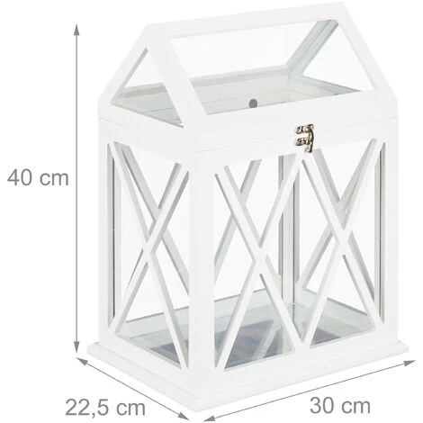 Relaxdays Mini Serre Intérieur Pour Le Rebord De Fenêtre, En Verre Et MDF, Herbes, Fleurs, HLP: 40x30x22,5 Cm, Blanc 7 Relaxdays Mini Serre Intérieur Pour Le Rebord De Fenêtre, En Verre Et MDF, Herbes, Fleurs, HLP: 40x30x22,5 Cm, Blanc – Image 5