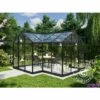 DANCOVER Kiosque De Jardin En Verre 11,5m², 3,73x3,73x2,32m Avec Socle, Noir - Noir -France Serre de jardin Soldes 2022 52664419 1