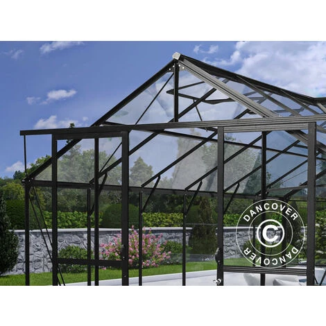 DANCOVER Kiosque De Jardin En Verre 16,8m², 4,45x4,45x 2,52m Avec Socle, Noir - Noir 5 DANCOVER Kiosque De Jardin En Verre 16,8m², 4,45x4,45x 2,52m Avec Socle, Noir - Noir – Image 3