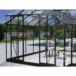 DANCOVER Kiosque De Jardin En Verre 16,8m², 4,45x4,45x 2,52m Avec Socle, Noir - Noir 11 DANCOVER Kiosque De Jardin En Verre 16,8m², 4,45x4,45x 2,52m Avec Socle, Noir - Noir -France Serre de jardin Soldes 2022 52664422 5