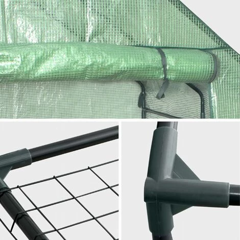 ALICE'S GARDEN Serre De Jardin Basilic 2m² Avec 8 étagères En Polyéthylène - Vert 7 ALICE'S GARDEN Serre De Jardin Basilic 2m² Avec 8 étagères En Polyéthylène - Vert – Image 5