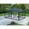 DANCOVER Kiosque De Jardin/Tonnelle De Jardin Verre 12,86m², 4,36x2,95x2,7m, Avec Base, Noir - Noir 2 DANCOVER Kiosque De Jardin/Tonnelle De Jardin Verre 12,86m², 4,36x2,95x2,7m, Avec Base, Noir - Noir -France Serre de jardin Soldes 2022 53323145 1