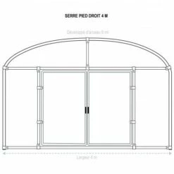 ATOUT LOISIR Serre Tunnel Deschamps Pieds Droits Larg 4 M Pas à 2 M, L 4 M, Type 200 Microns Incolore Plasticlair , Façade Pas De Façade Ni De Porte, Support De Culture Non -France Serre de jardin Soldes 2022 53327690 4